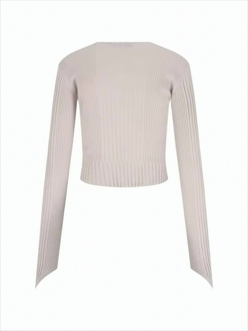 Vivienne Westwood Ribbed Knit Cropped Sweater With Button Front