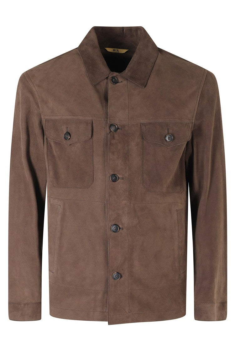 Hcr Brown Chest Pocket Suede Shirt Jacket