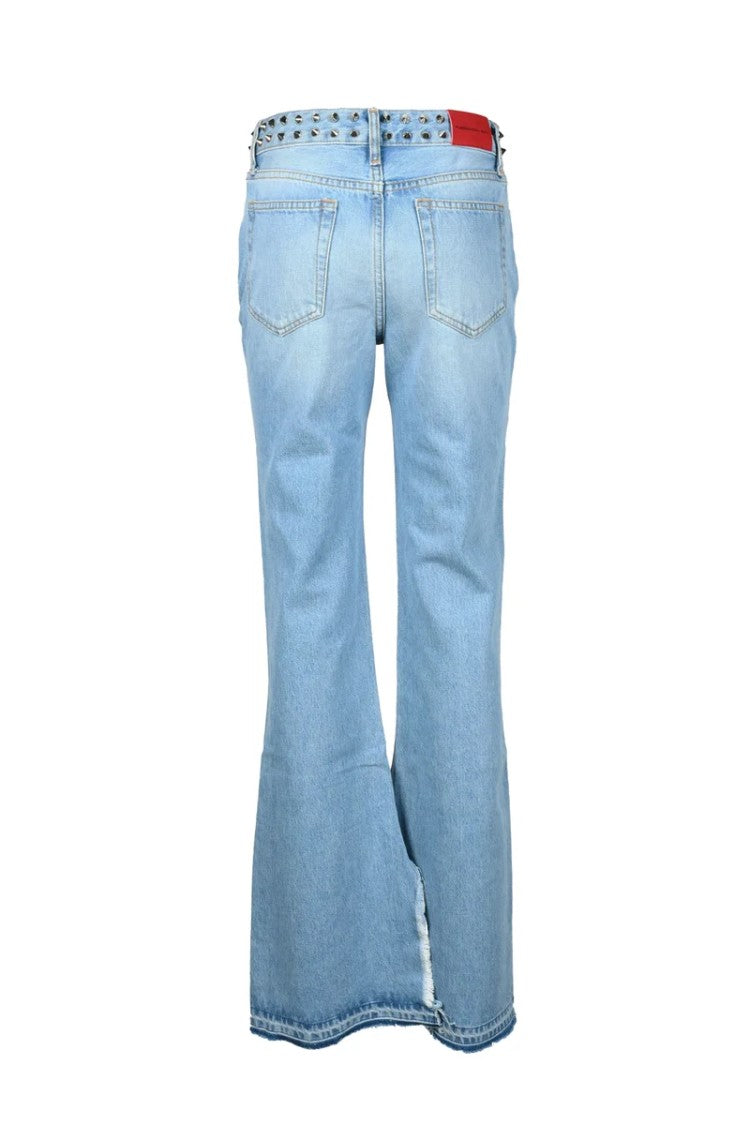 Alessandra Rich Bootcut Jeans - Light Blue
