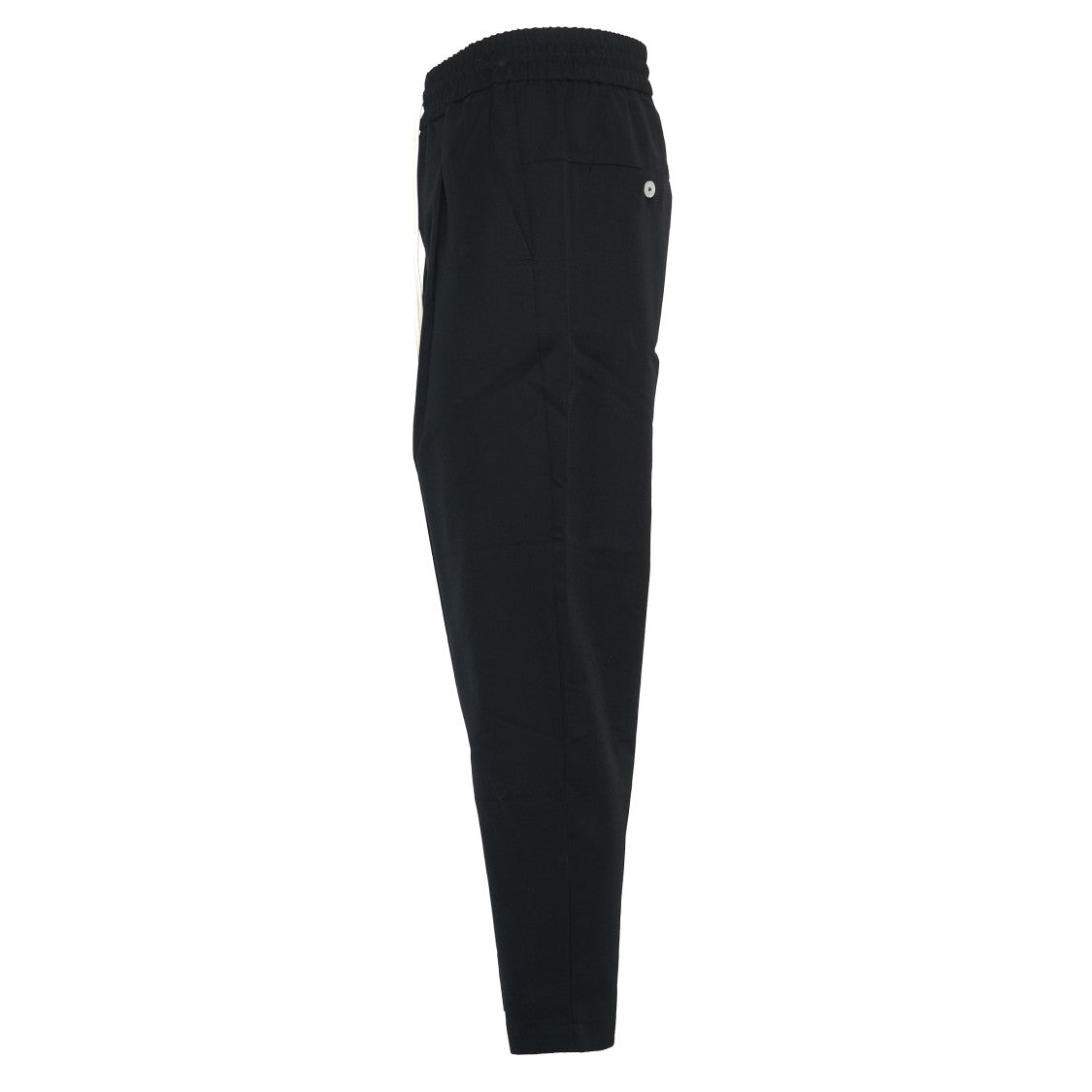 Drôle De Monsieur Cropped Trousers With Elastic Waistband And Pleated Details