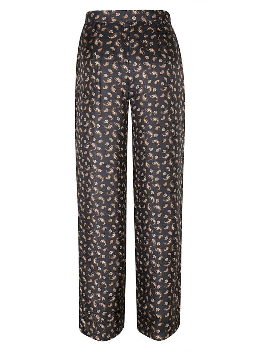 Max Mara Straight-Leg Trousers With Intricate Paisley Pattern