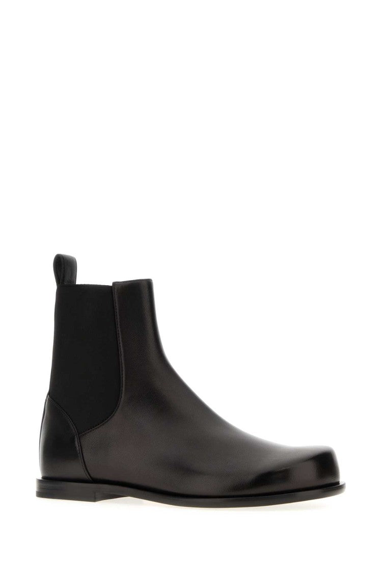 Fendi Black Nappa Leather Squared Ff Ankle Boots