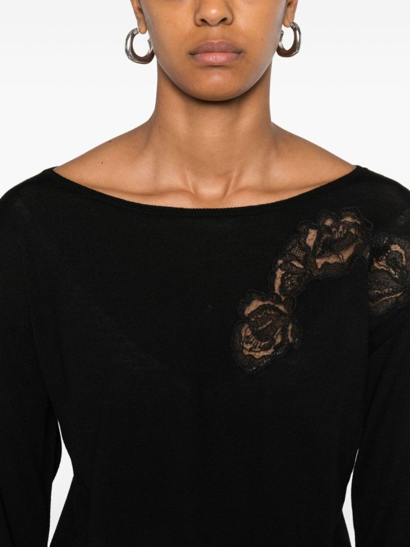 Blugirl Relaxed Fit Black Wool Sweater