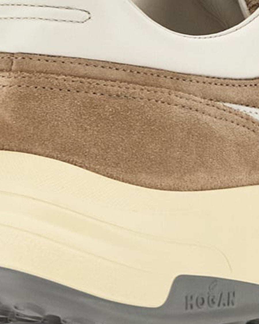 Hogan Dynamic Brown Sneakers With Suede Upper
