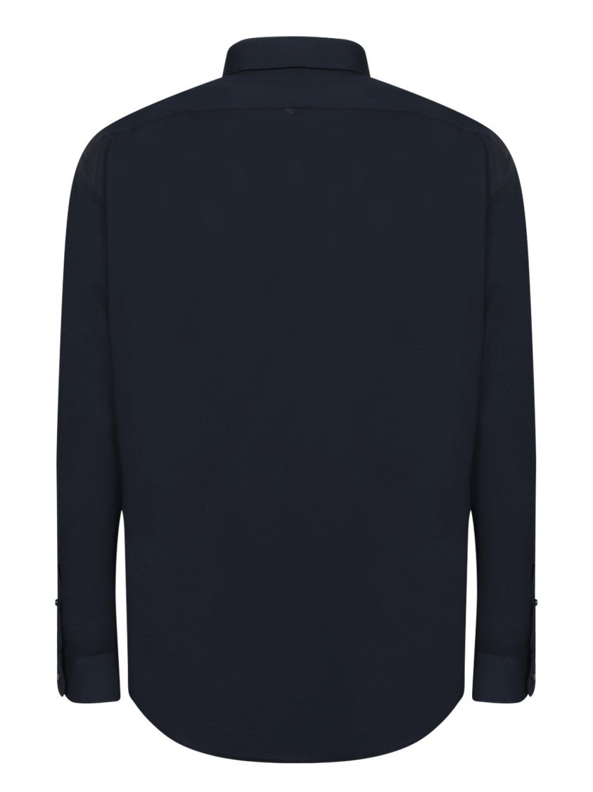 Zegna Blue Cotton Piquet Shirt