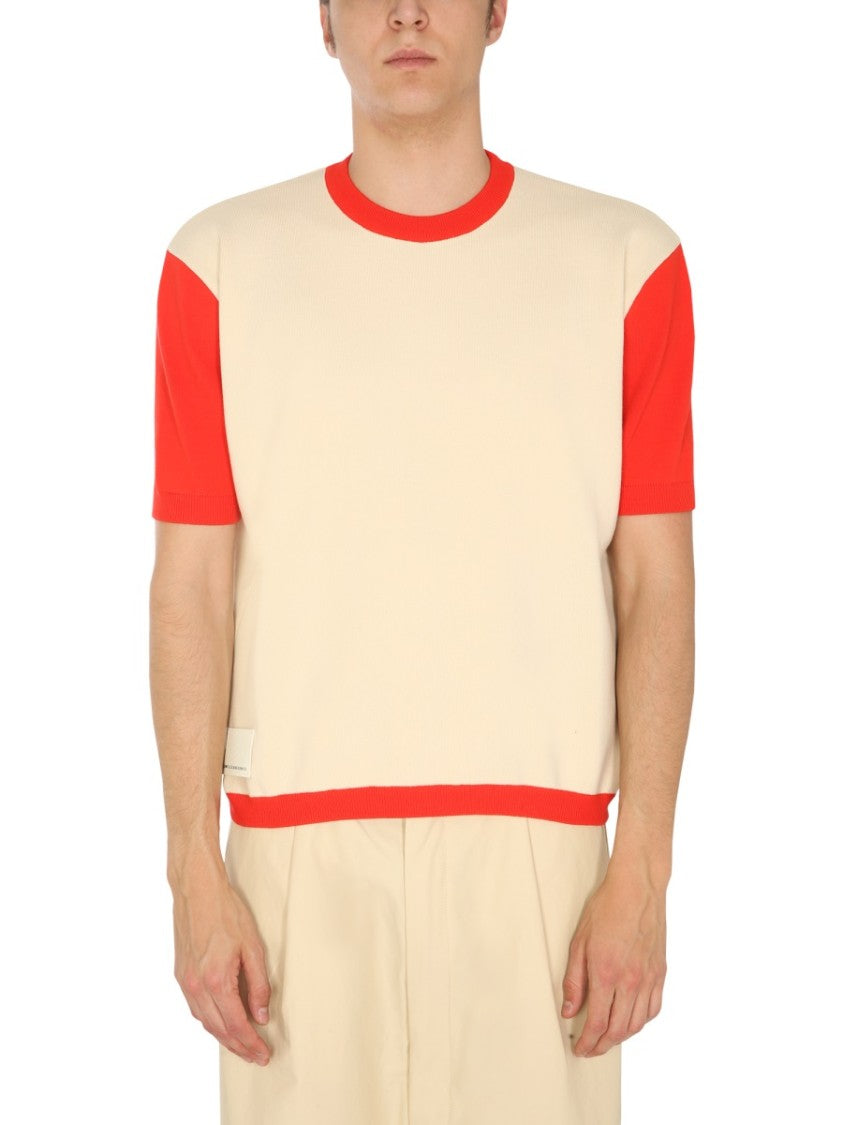 Sunnei X Eleonora Bonucci Crew Neck T-Shirt With Contrasting Profiles