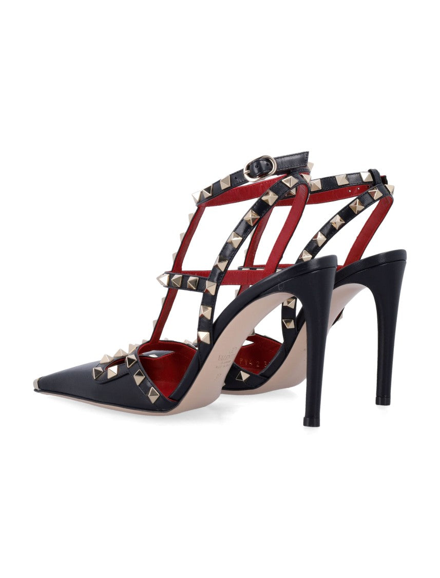 Valentino Garavani New Rockstud Platinum Studded Leather Pumps