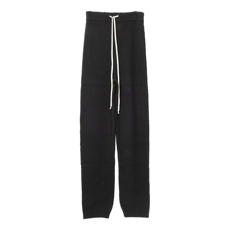 Rick Owens High-Waisted Black Cashmere Pants With Drawstring Detail