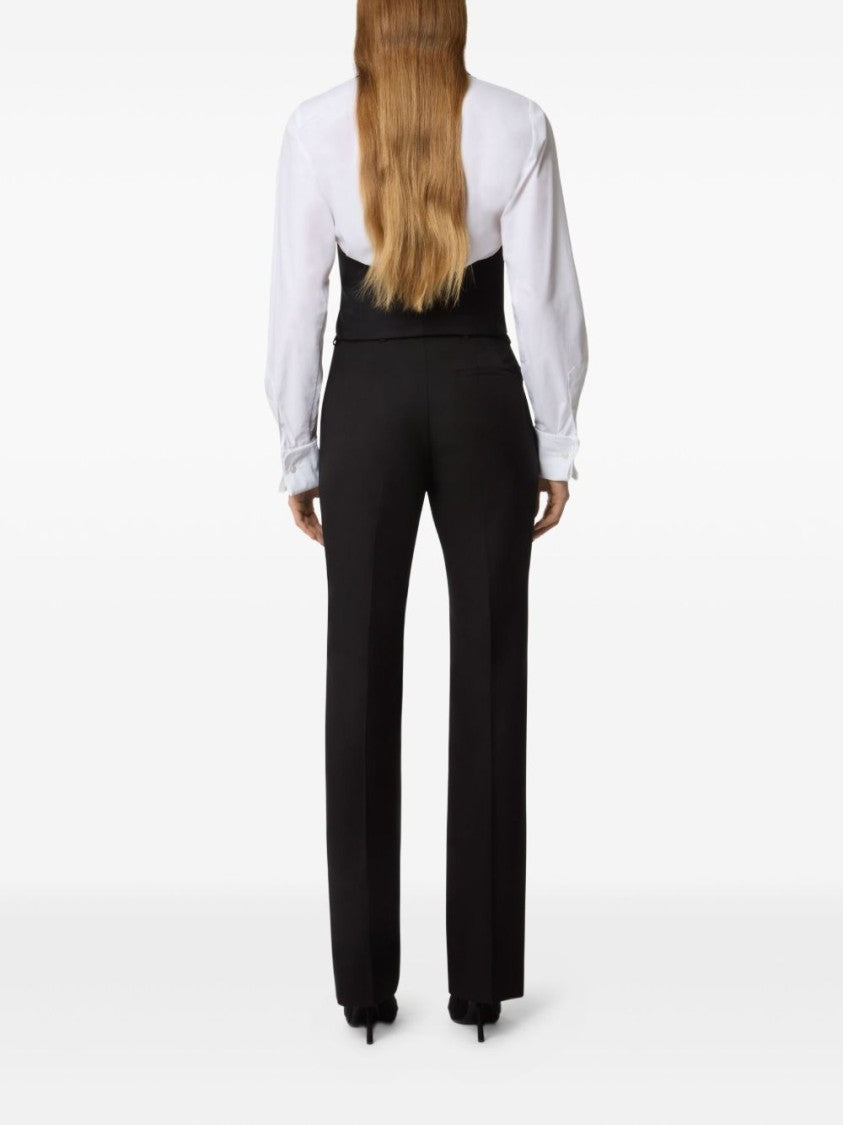 Nina Ricci Black Pressed Crease Straight Leg Trousers