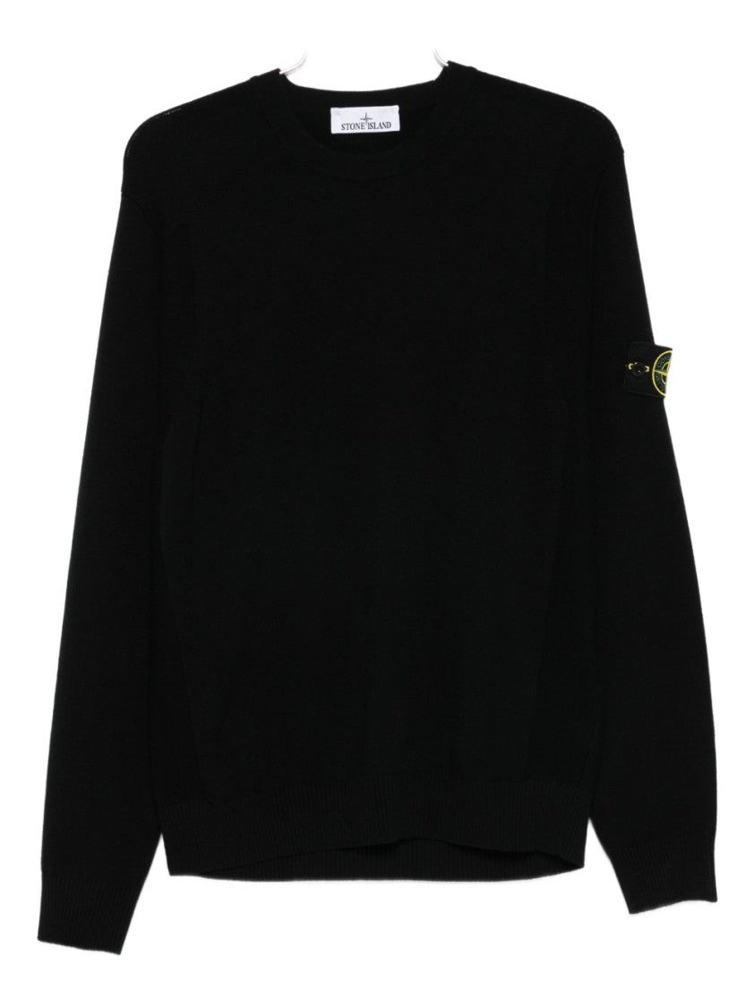 Stone Island Refined Crew Neck Black Knit Sweater