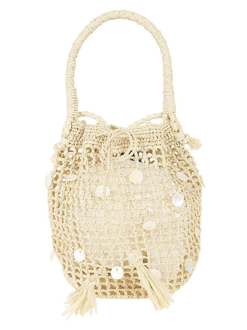 Alanui Nude Neutrals Raffia Design Shopper Bag