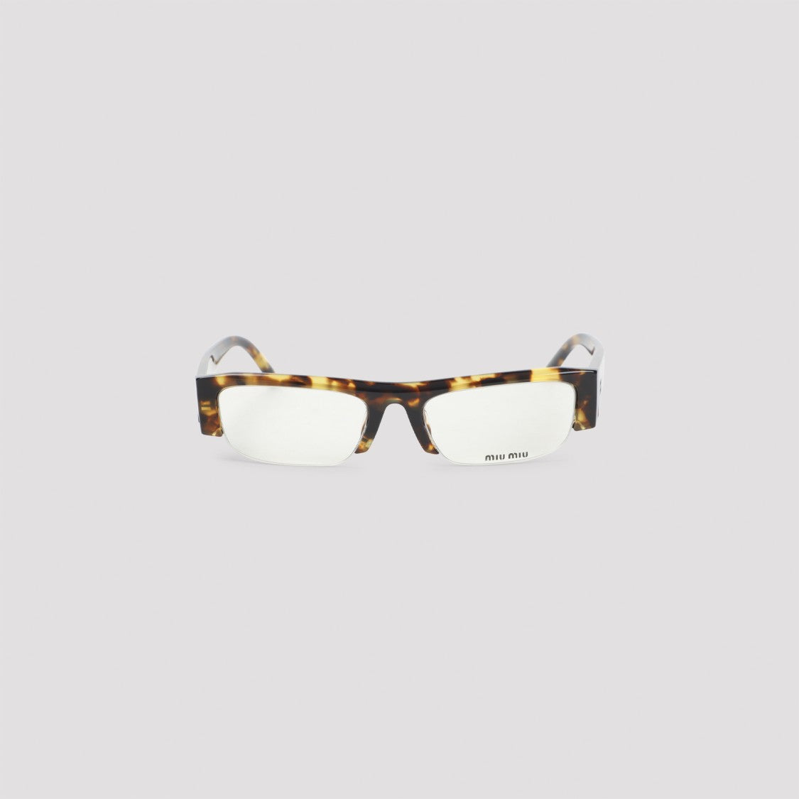 Miu Miu Semi-Rimless Tortoiseshell Acetate Sunglasses