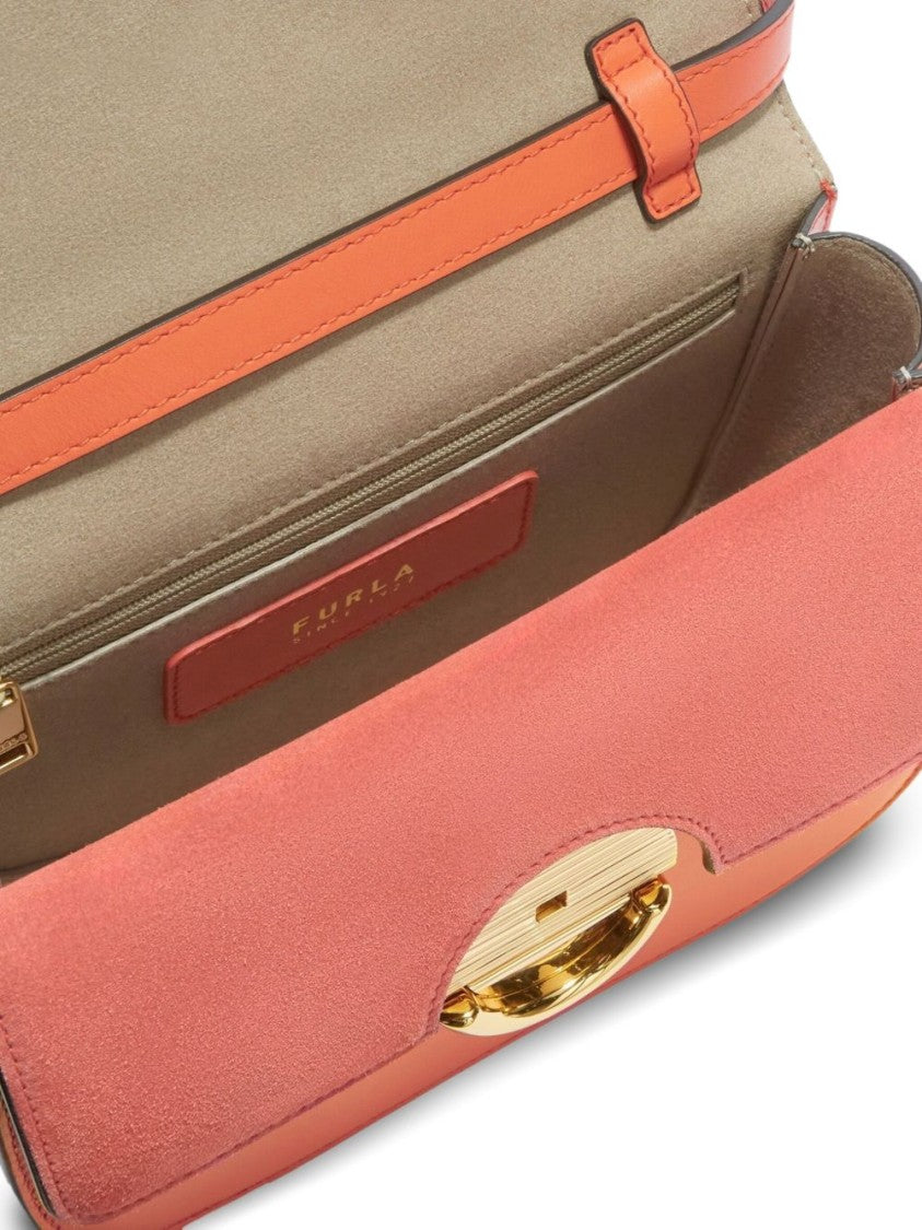 Furla Structured Carrot Orange Shoulder Bag