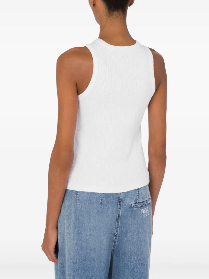 Moschino White Classic Minimalist Design Top