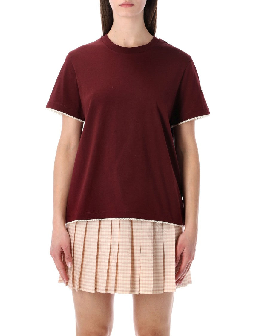 Moncler Relaxed Fit Cotton T-Shirt With Scalloped Trims