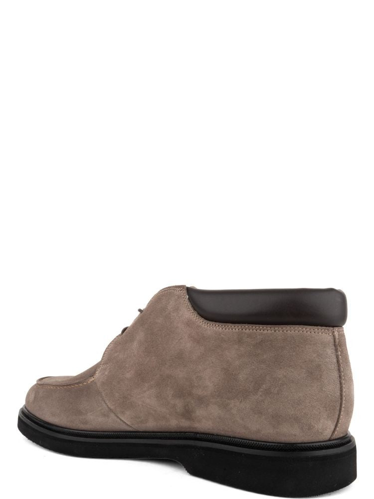 John Harrison Beige Suede Padded Collar Boots