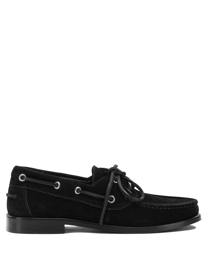 Aeydē Moccasin Toe Black Suede Loafers