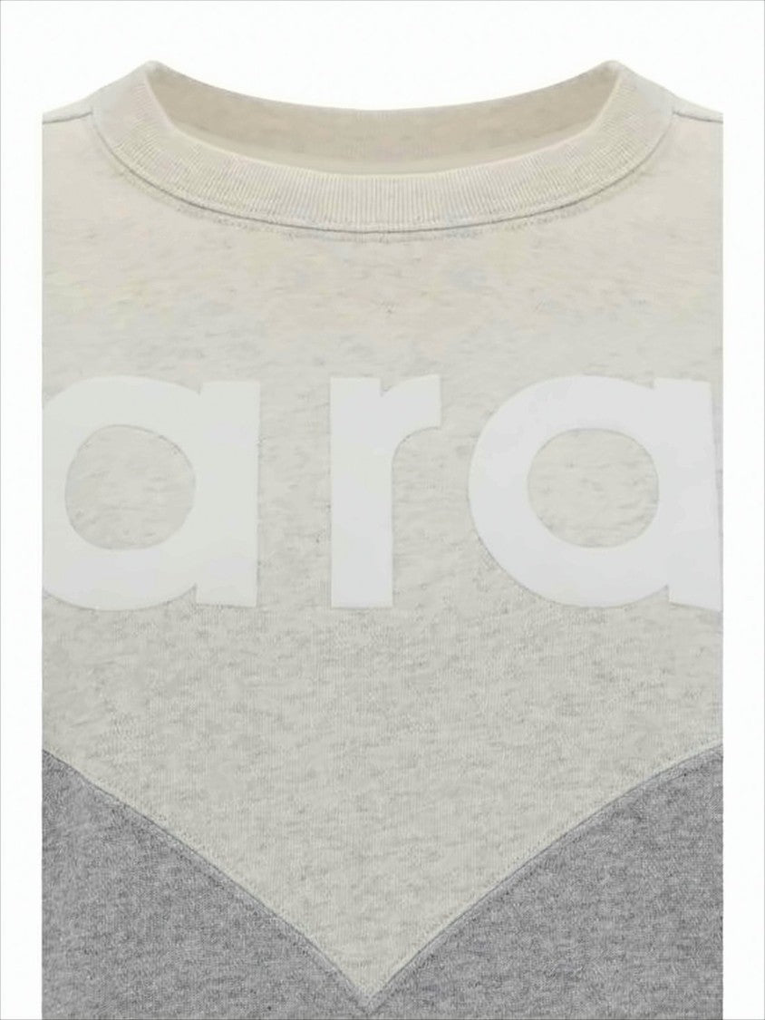 Isabel Marant Two-Tone Long-Sleeve Sweatshirt With Chevron Pattern