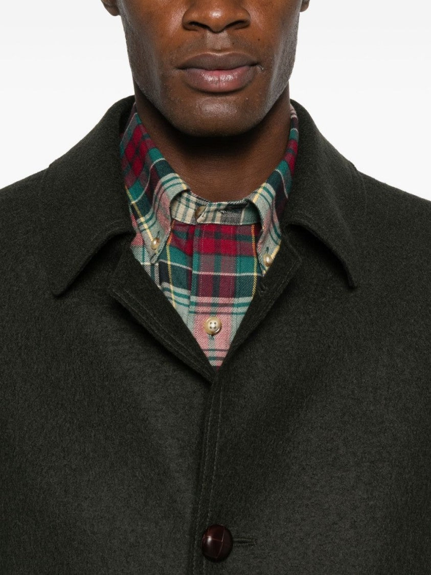 Lodenfrey Textured Green Wool Coat