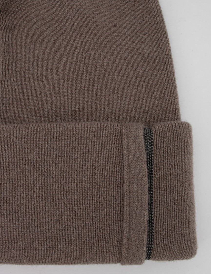 Brunello Cucinelli Cashmere Knit Beanie With Ribbed Texture