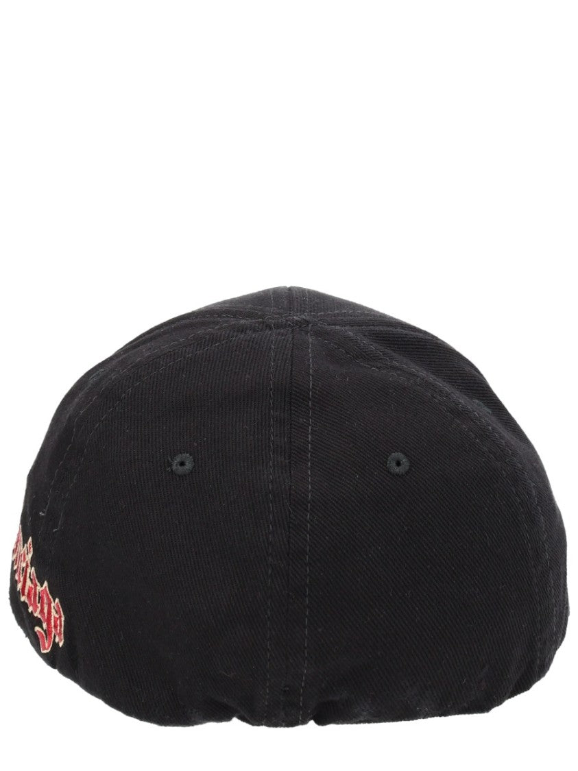 Balenciaga Gothic Black Cotton-Blend Baseball Cap