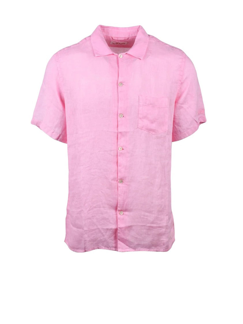 Mc2 Saint Barth Pink Lightweight Linen Classic Shirt