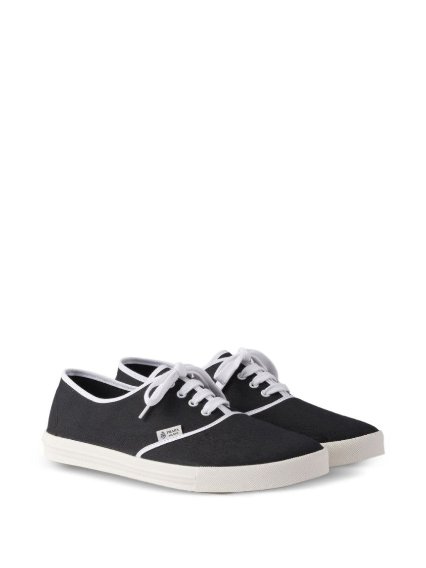 Prada Low-Top Black Canvas Sneakers