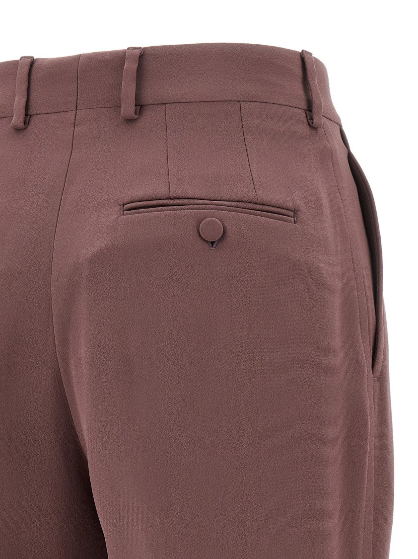 Brioni Flared Silk Trousers With Luxurious Finish And Functional Design