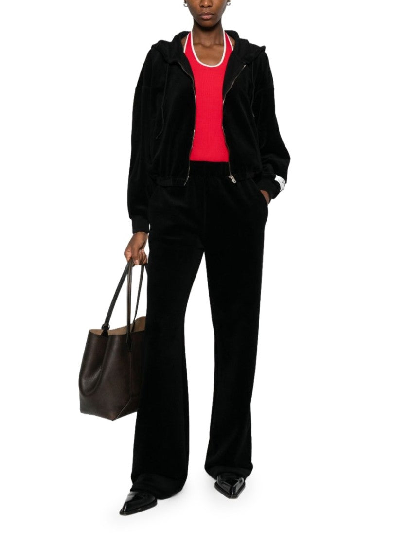 Golden Goose Black Cotton-Blend Wide Leg Trousers