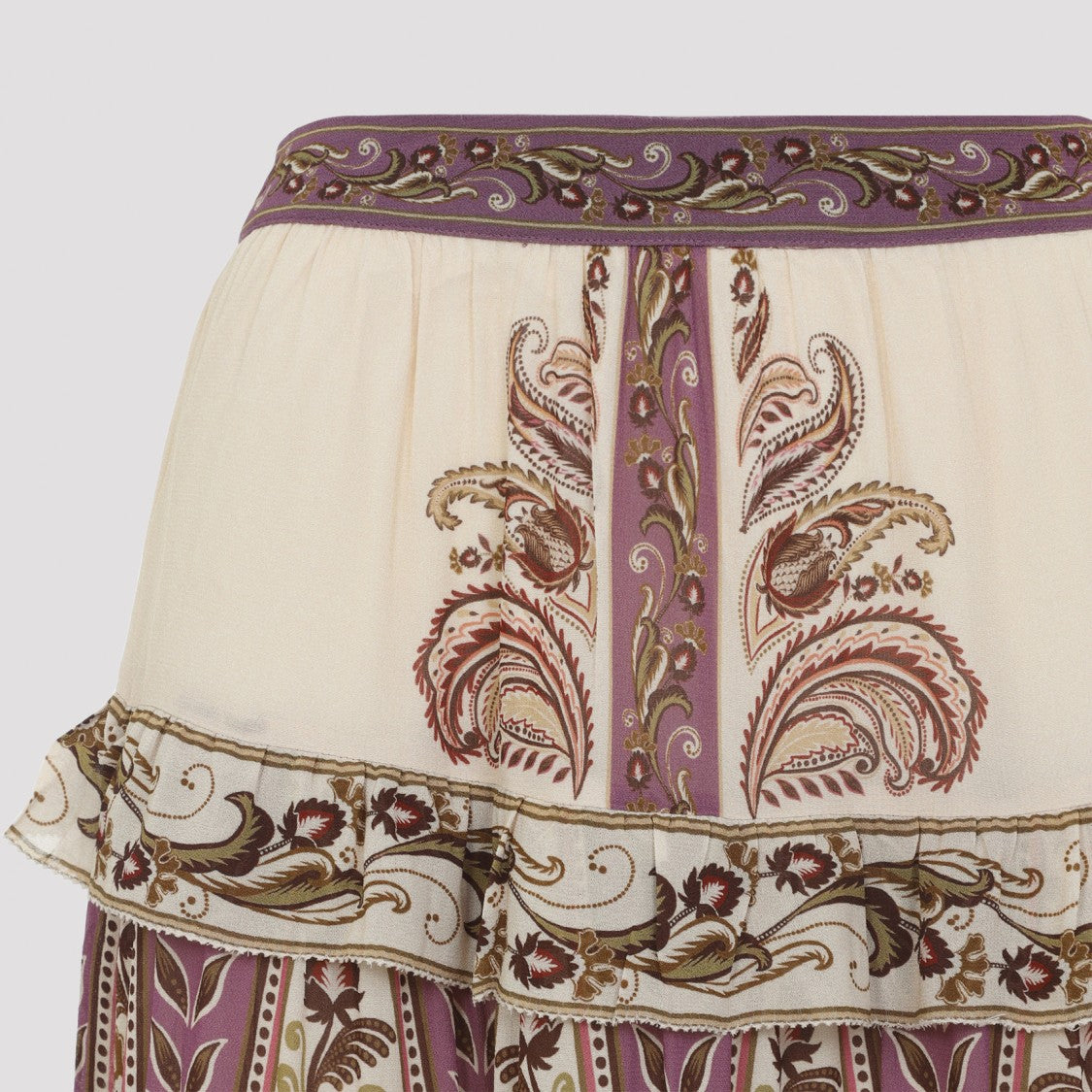 Farm Rio Multicolour Tiered Maxi Skirt With Ruffled Trims