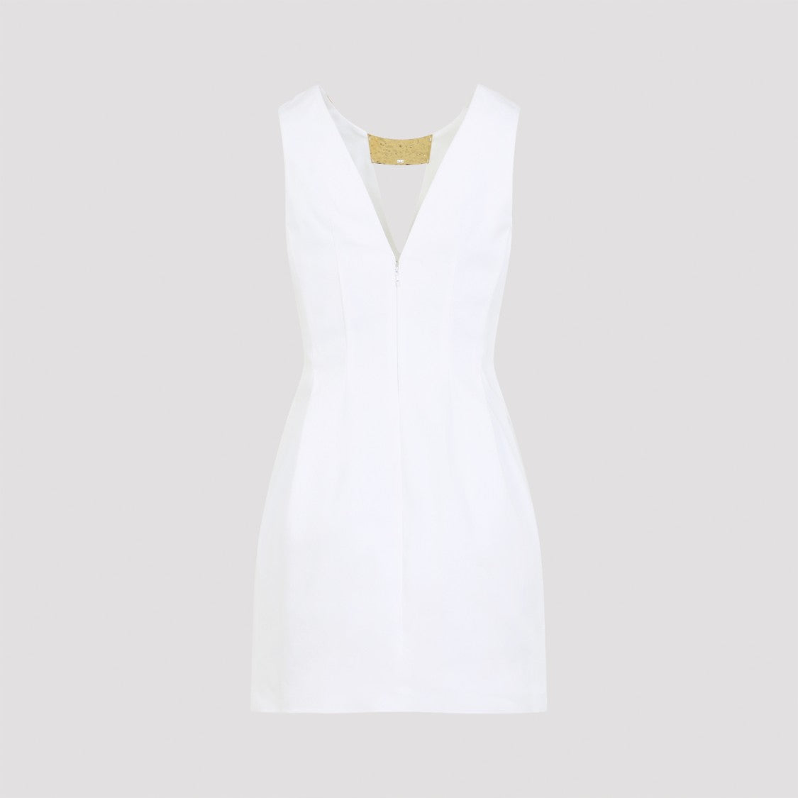 Elisabetta Franchi Ivory White Cotton Mini Dress