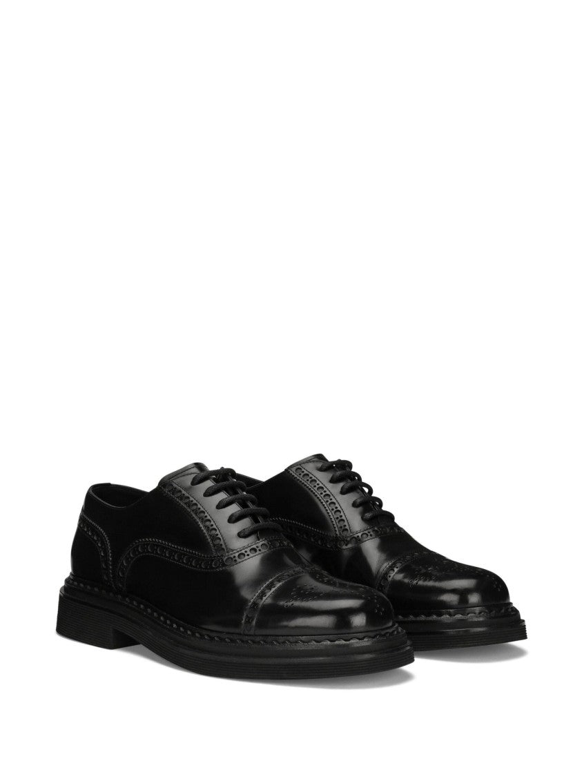 Dolce & Gabbana Day Classic Black Polished Leather Oxfords