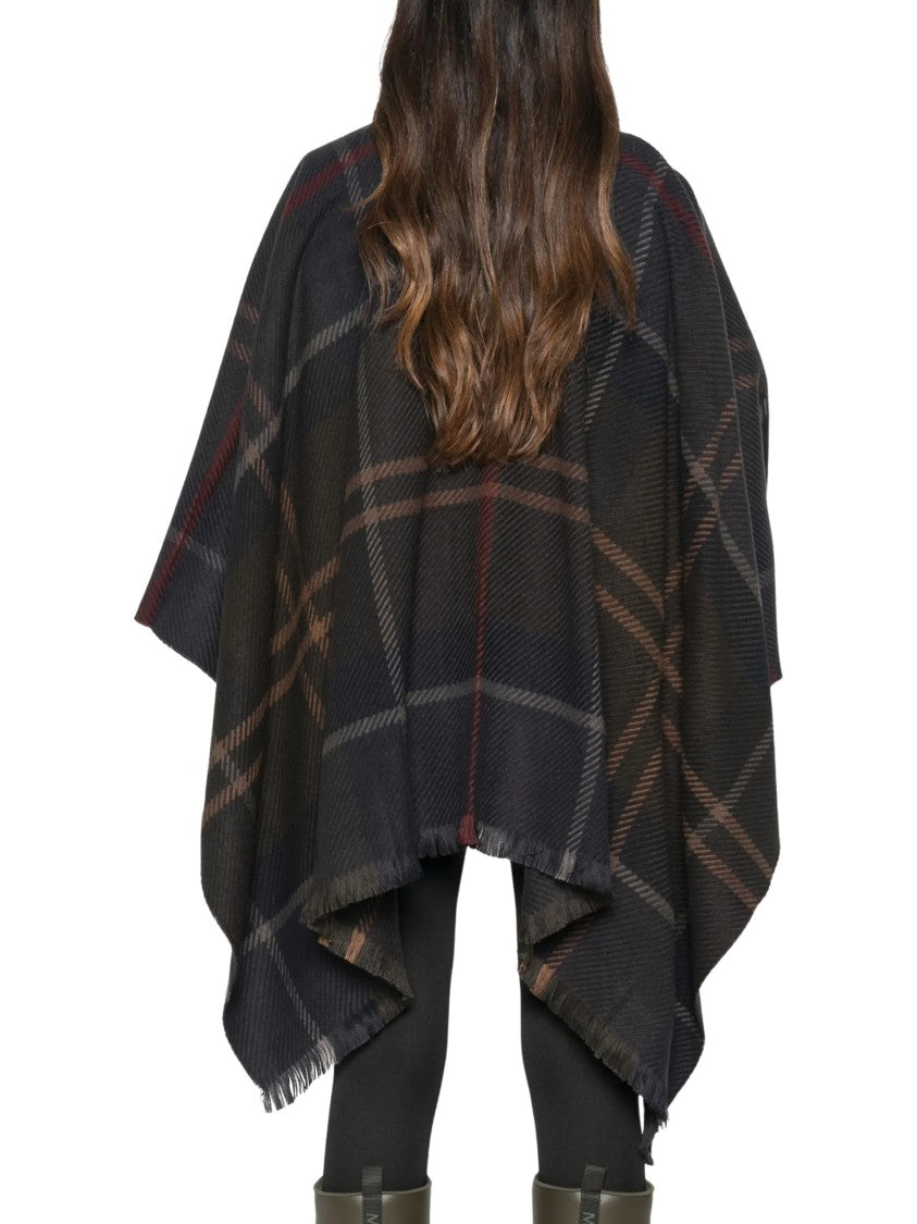Barbour Fringed Checked Cape