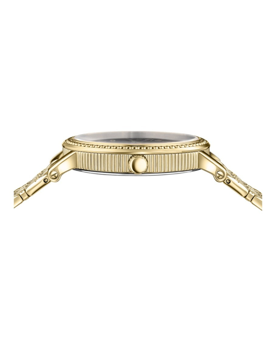 Versace V-Dollar Bracelet Watch With Black Guilloche Dial