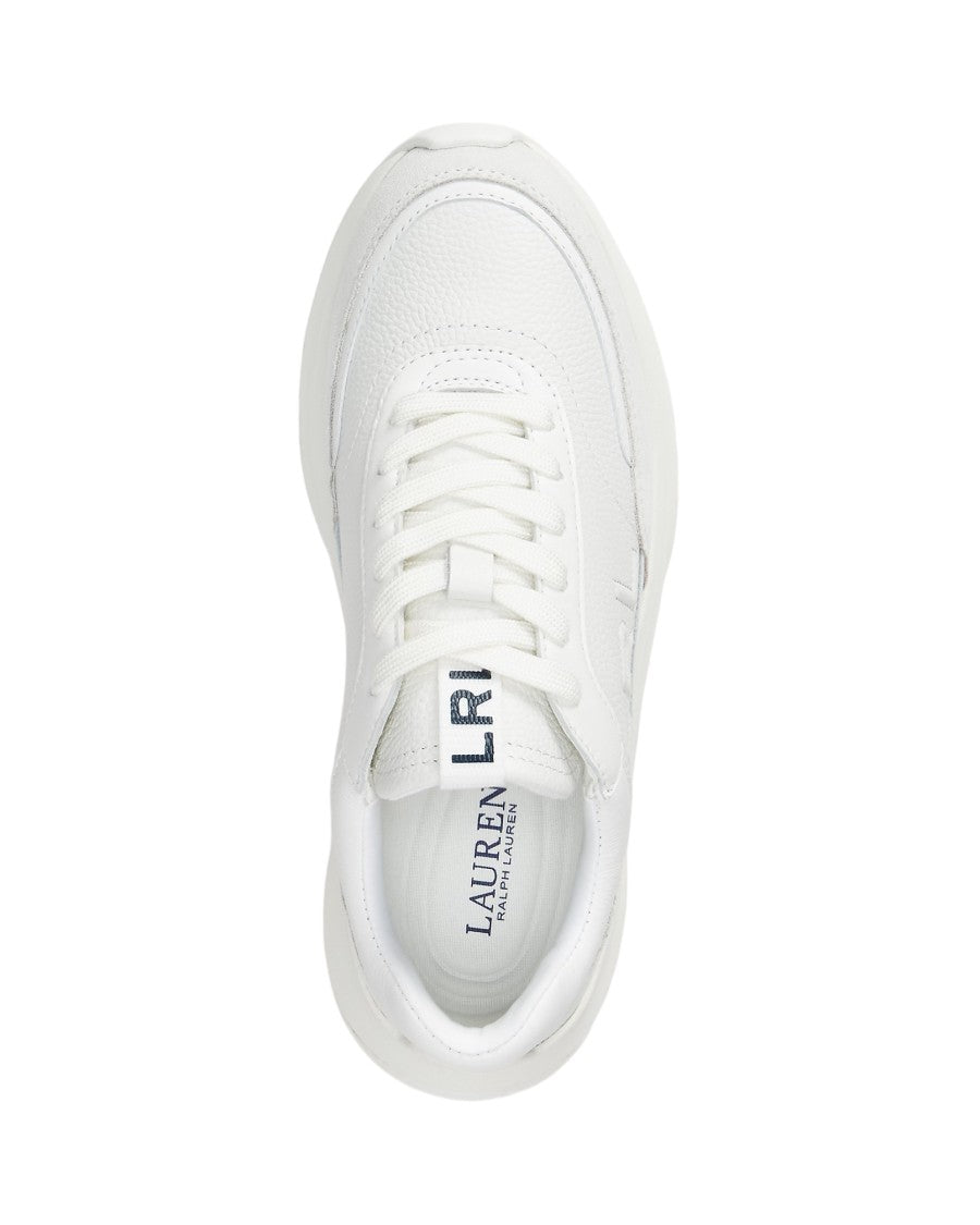 Lauren Ralph Lauren Low Top Lace Sneakers In Snow White