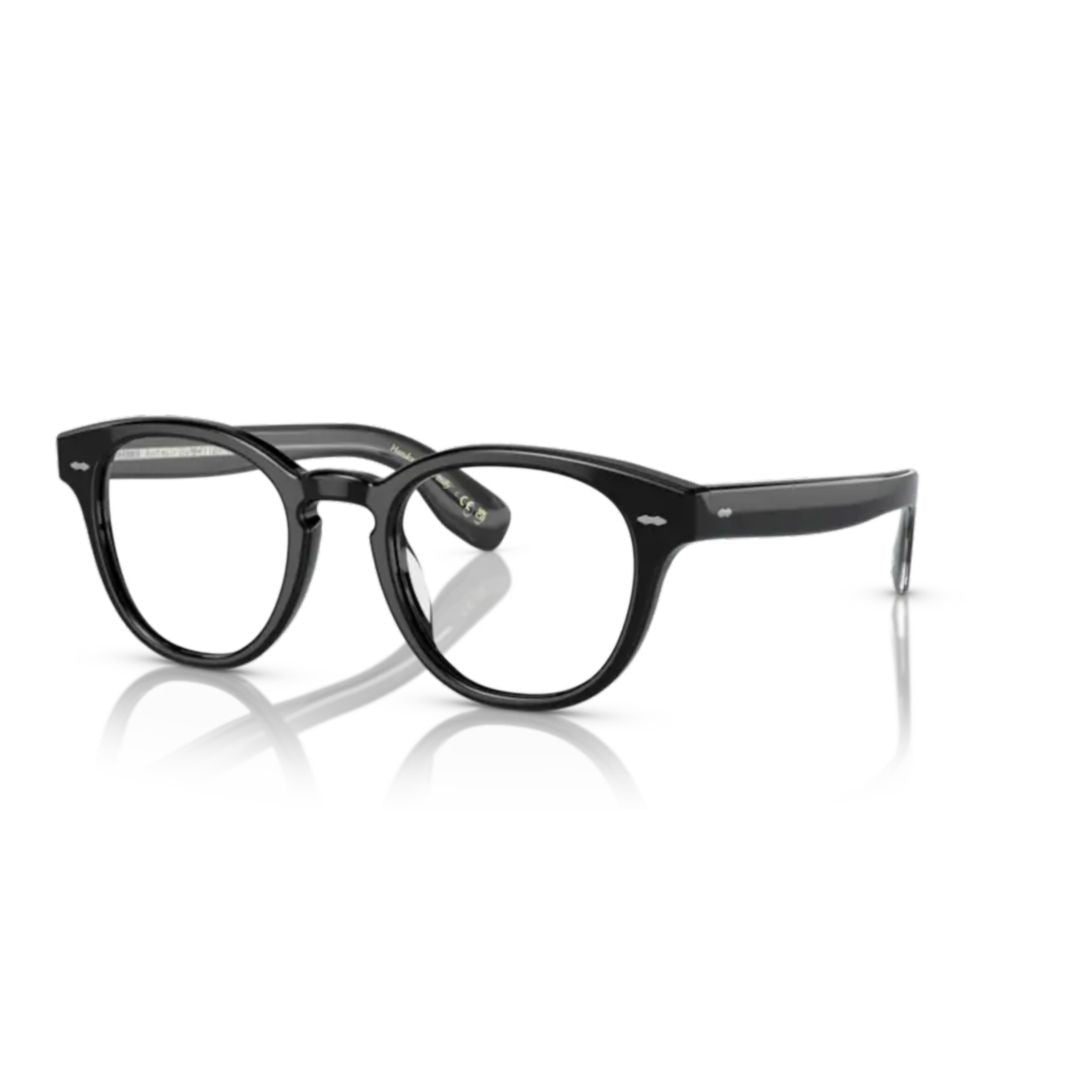 Oliver Peoples 0Ov5413u Round Frame Black Acetate Eyeglasses With Keyhole Bridge