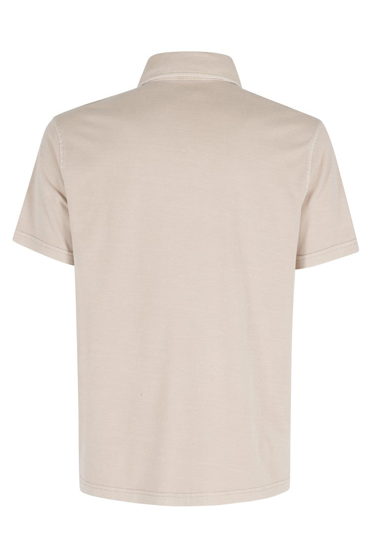 Fay Beige Polo Jersey Frosted Embroidery Cotton Polo Shirt