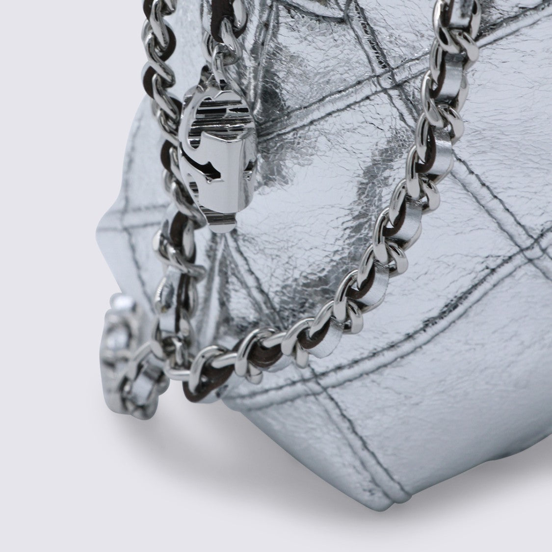 Tory Burch Silver Leather Crossbody Bag