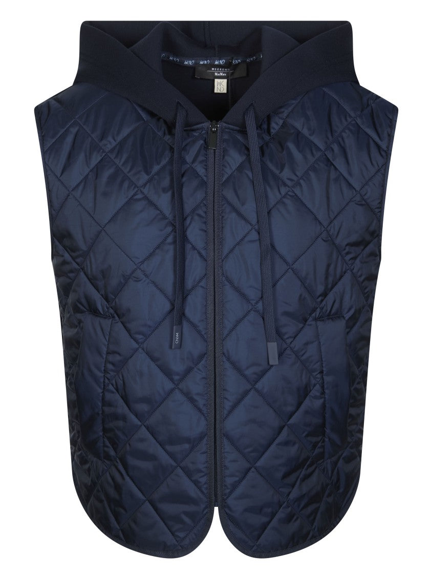 Max Mara Blue Dandy Diamond Quilted Vest