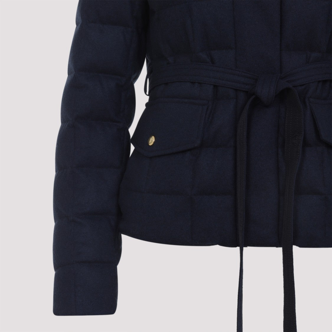 Moncler Quilted Down Coat With High Collar