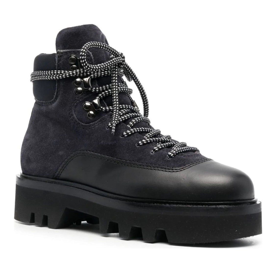 Furla Grey Rita Rugged Hiking Leather Ankle Boots