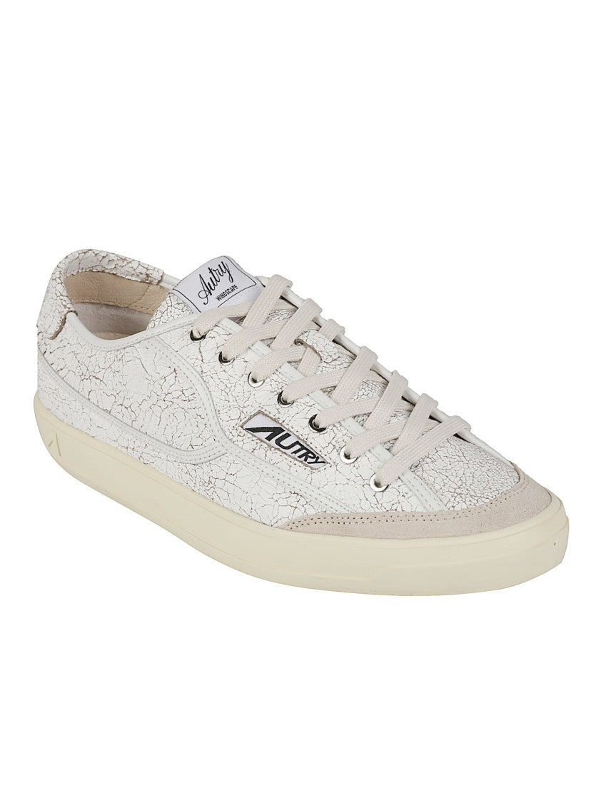 Autry Windscape Low Cracked Leather Sneakers