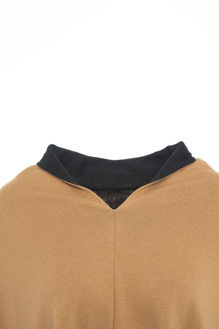 Moschino Knit Poncho With Contrasting Collar