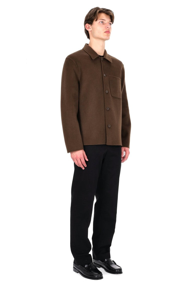 Officine Generale Hamilton Model Unlined Wool Double Overshirt