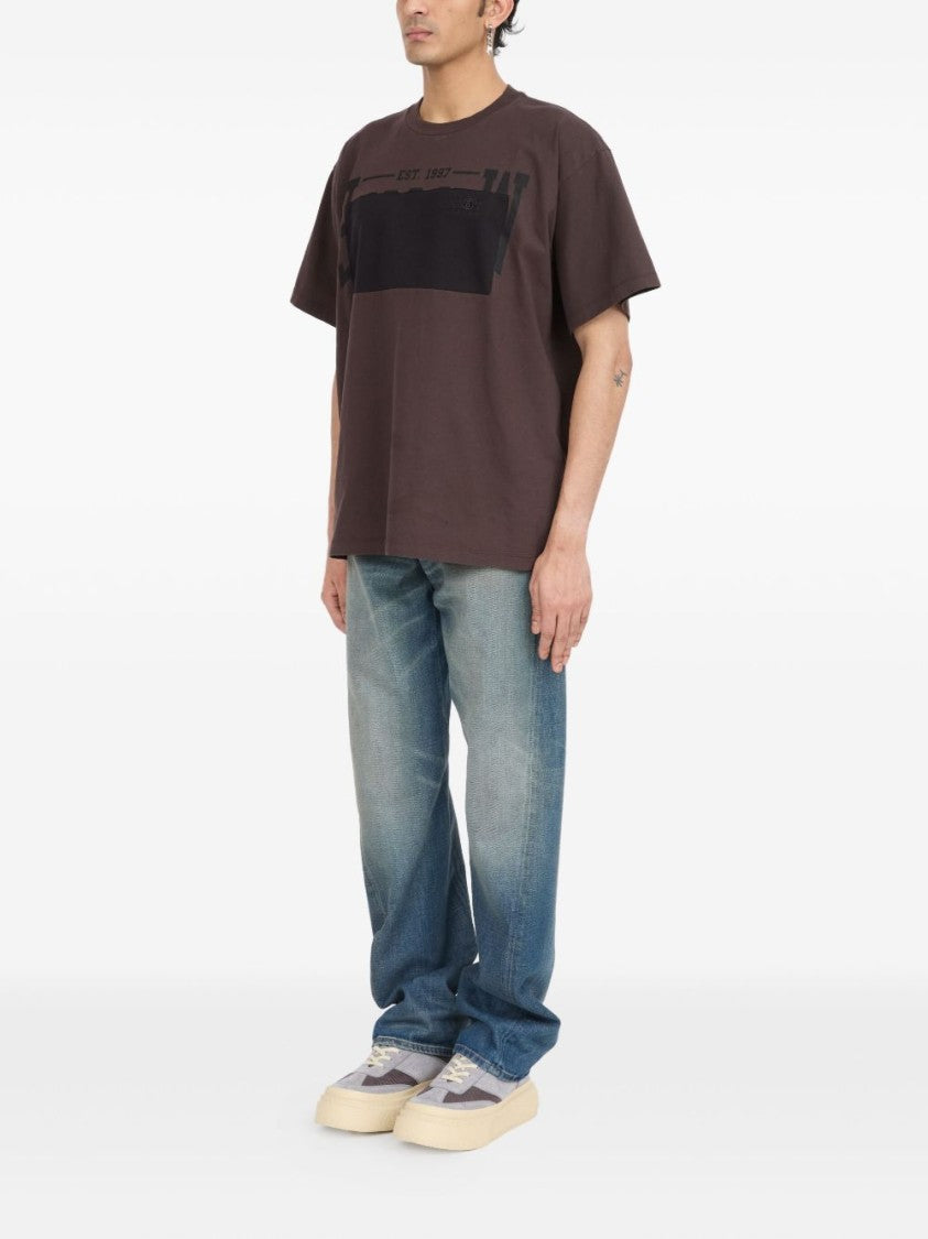 Mm6 By Maison Margiela Brown Relaxed-Fit T-Shirt With Graphic Detail