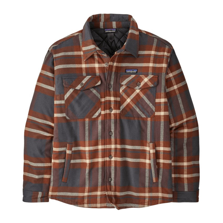Patagonia Lightweight Insulated Flannel Shirt Jacket In Muted Plaid