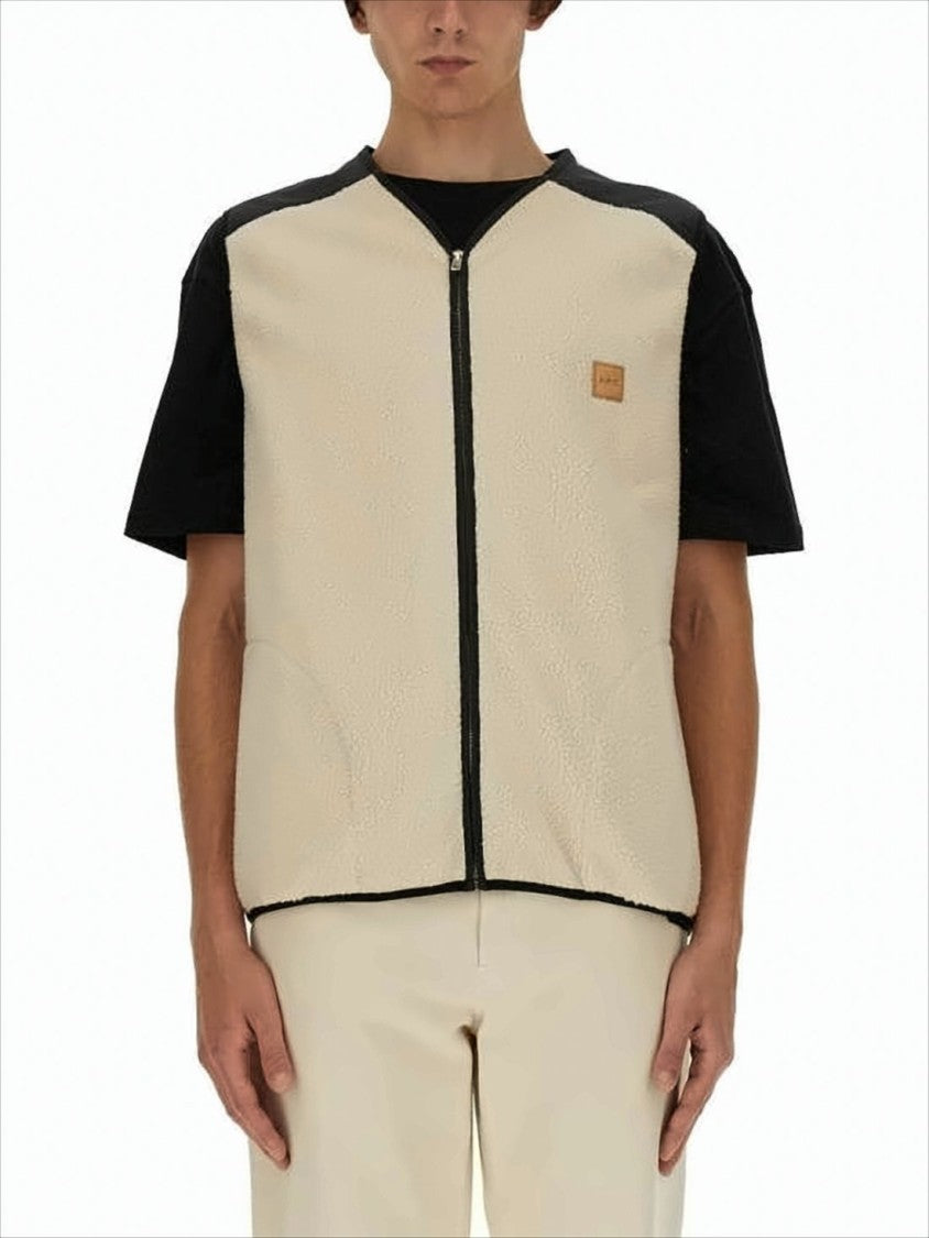 A.P.C. Textured Fleece Vest With Zip-Up Front