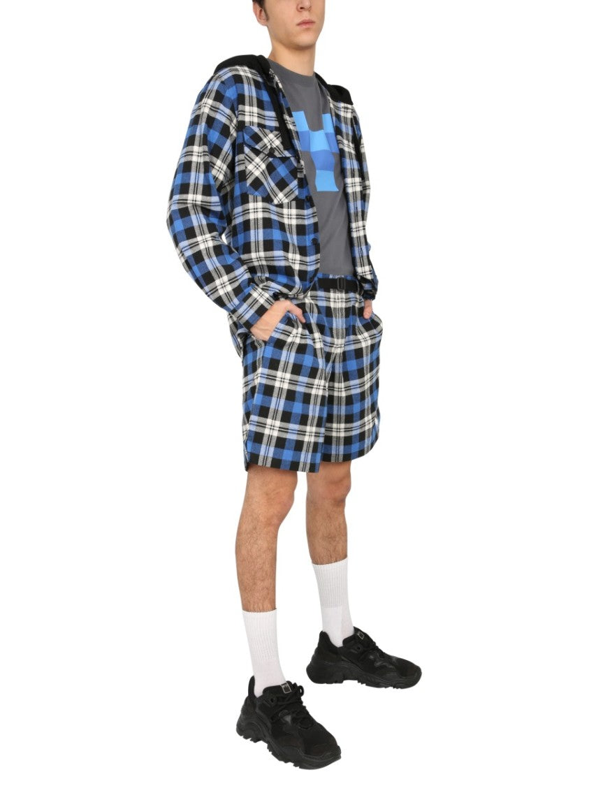 Marcelo Burlon Plaid Bermuda Shorts With Adjustable Belt
