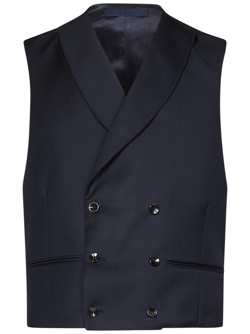 Franzese Collection Midnight Blue Double-Breasted Waistcoat