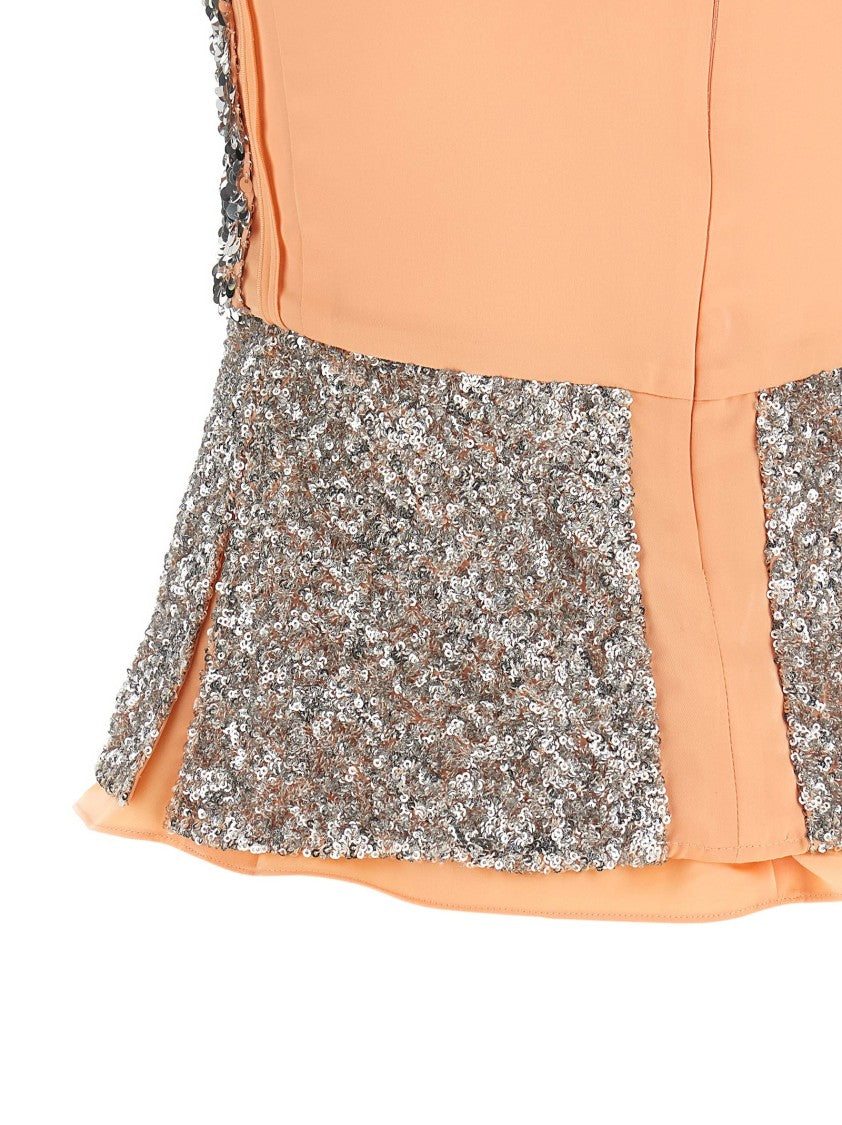 Paco Rabanne Double Layer Peplum Top